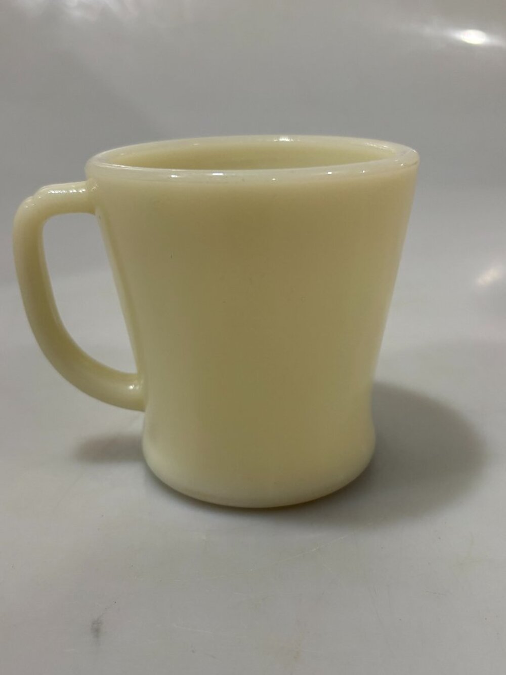 Fire King Ivory Glass D Handle 8 oz Oven Ware Vintage